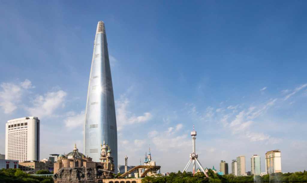 Lotte World Tower in Jamsil Seoul the tallest building in South Korea and a famous tourist landmark