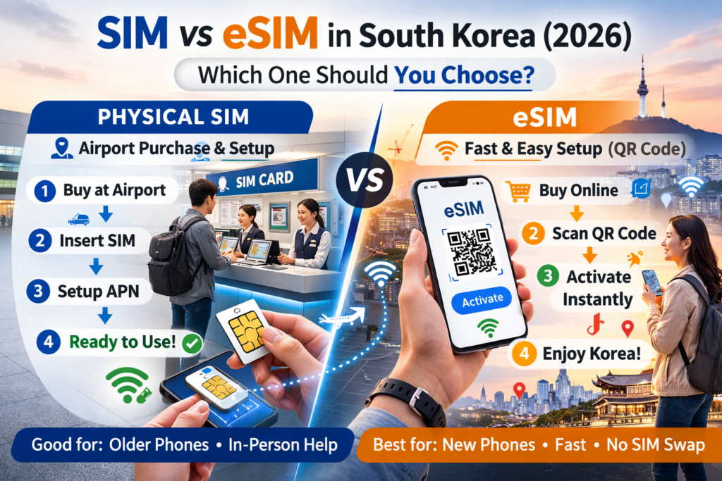 SIM vs eSIM South Korea 2026: Which is Best for You?