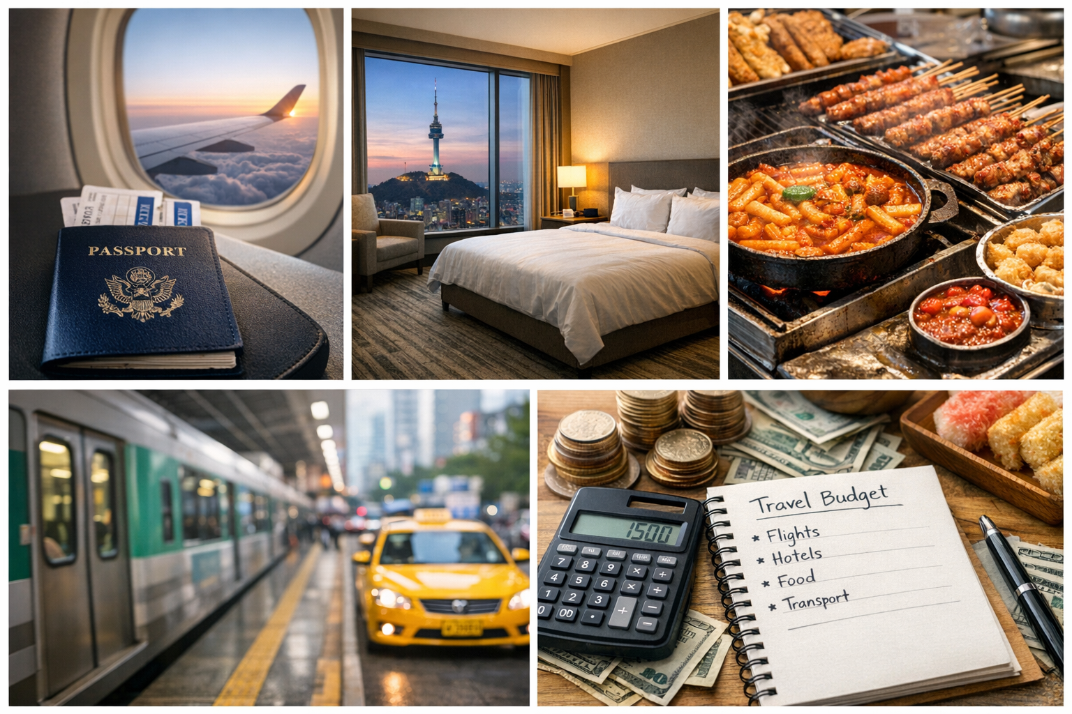 Tourists visiting Seoul skyline with Lotte World Tower in South Korea